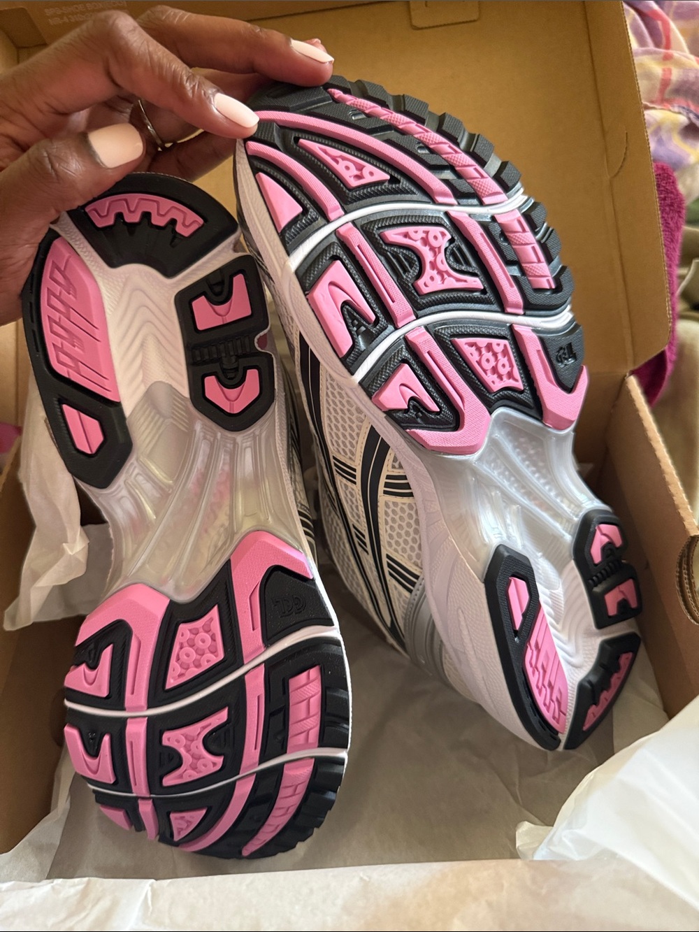 Women's Silver and Pink Athletic Running Shoes - Brand - Picture 4 of 5